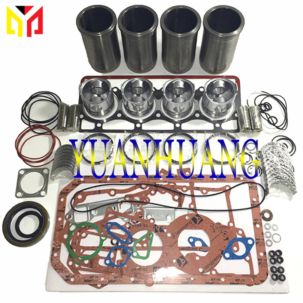 4M40 Engine Overhaul Rebuild Kit with Full Gasket Kit Cylinder Liner Main Bearing Piston for Mitsubishi Connecting Rod Bearing