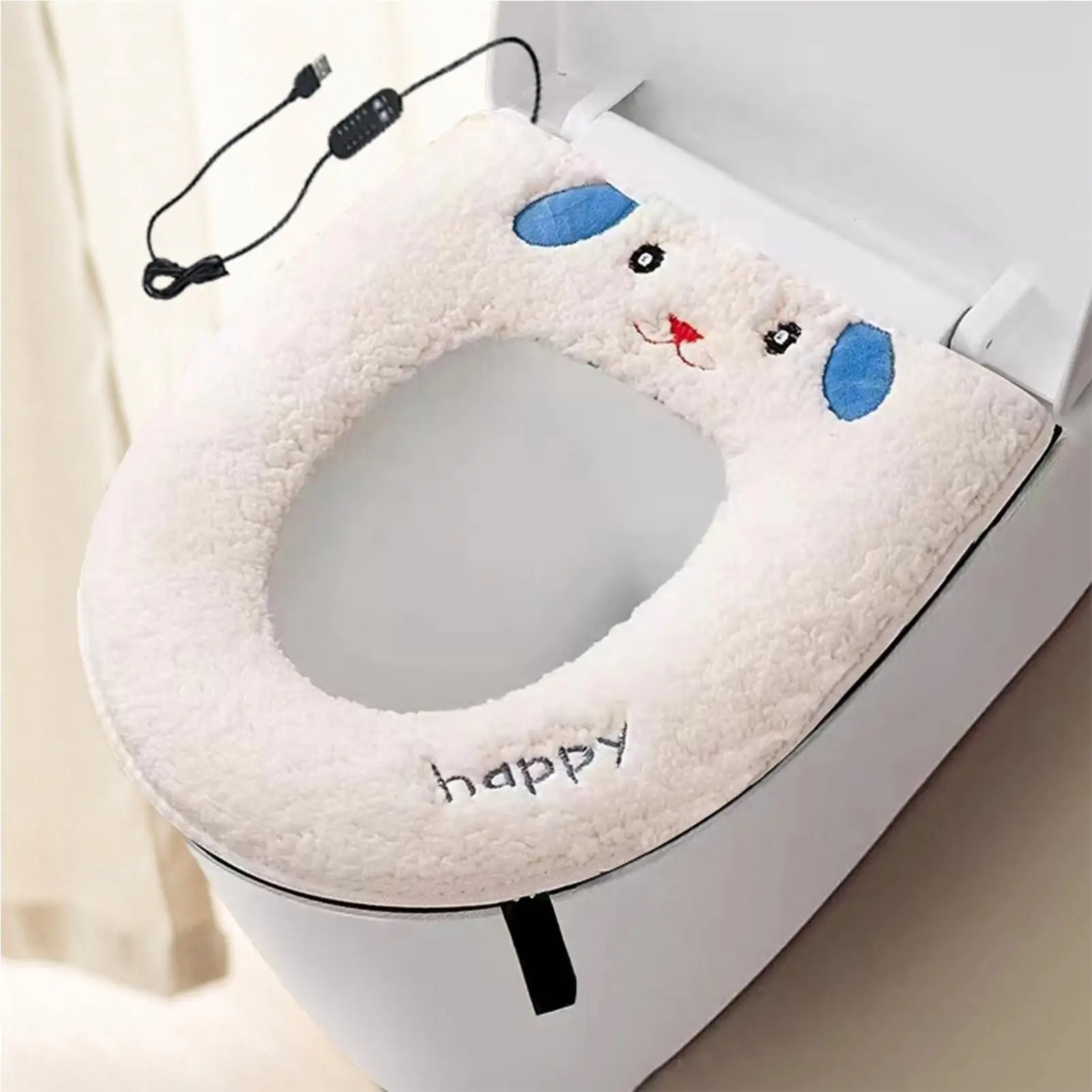 

USB зимнее сиденье для унитаза с подогревом, бытовой моющийся чехол на сиденье для унитаза, быстрый нагрев, регулировка температуры, бархатная подушка для сиденья из ягненка