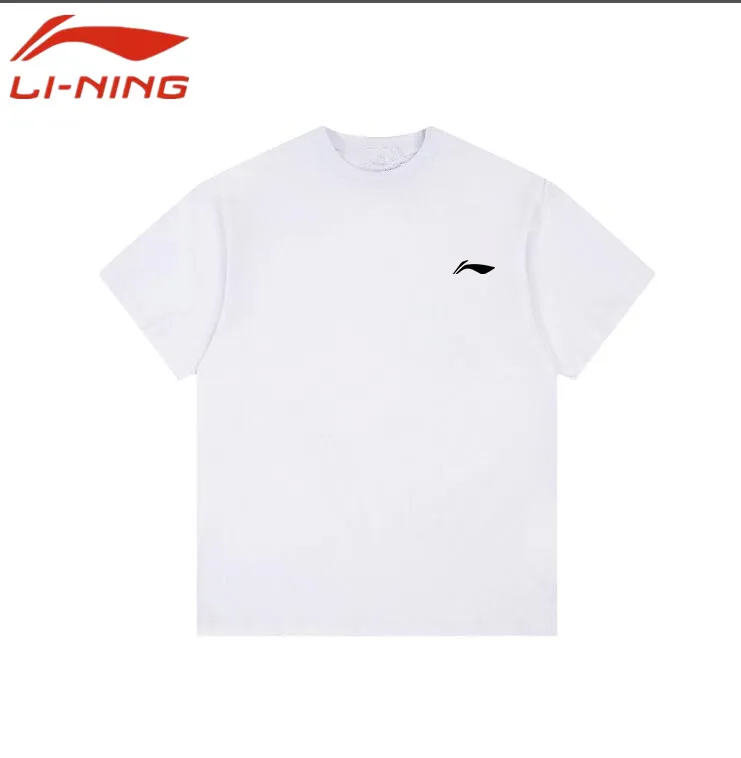 Модные летние мужские/женские футболки Li-Ning из 100% хлопка, футболка с круглым вырезом и коротким рукавом с мультяшным медведем и надписью, одежда, топы, футболки