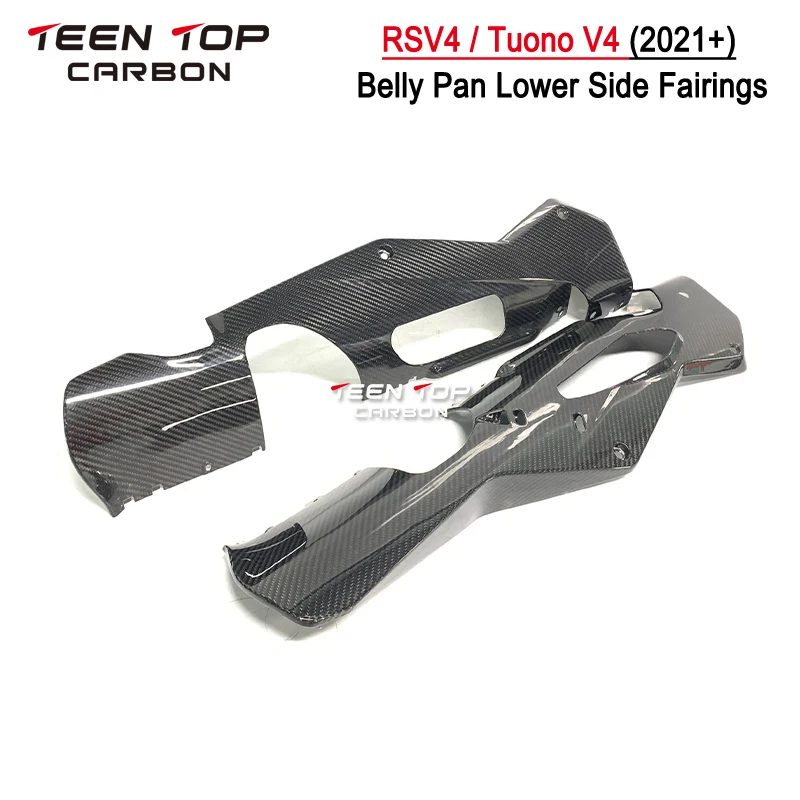 Motorcycle Accessories 100% Carbon Fiber Belly Pan Lower Side Fairings For Aprilia RSV4 Tuono V4 2021 RSV4 Carbon Fiber Parts