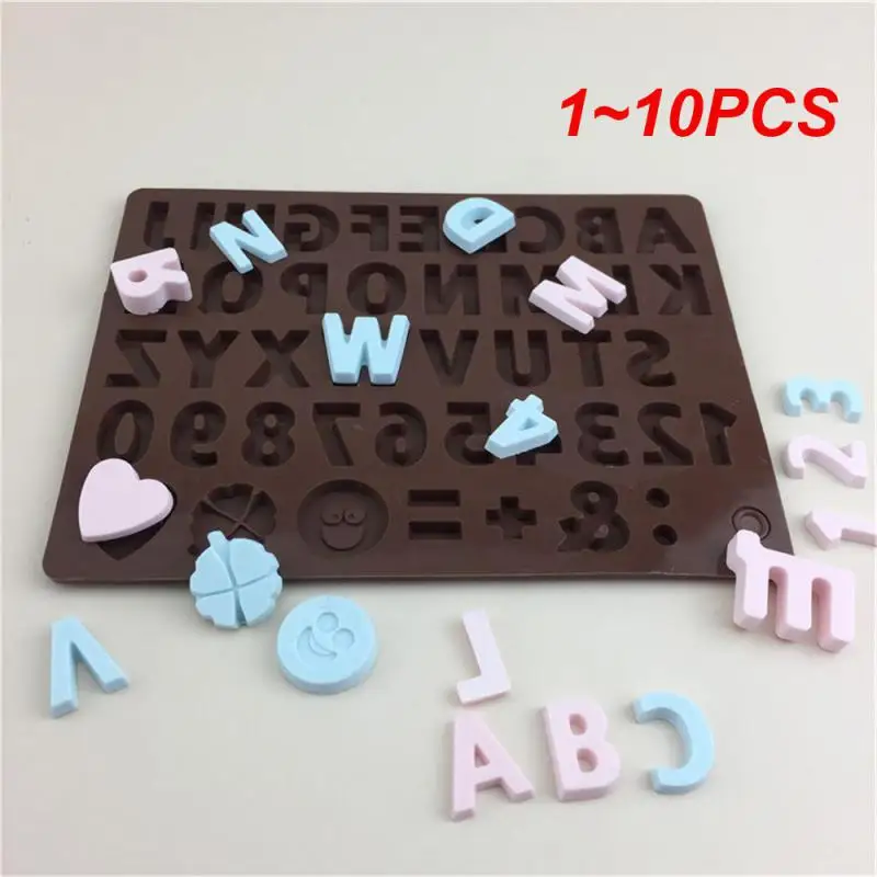 1~10PCS Silicone Chocolate Mold 26 Letter Number Chocolate Baking Tools Cake Jelly Candy Pudding Holiday Decoration  3D DIY