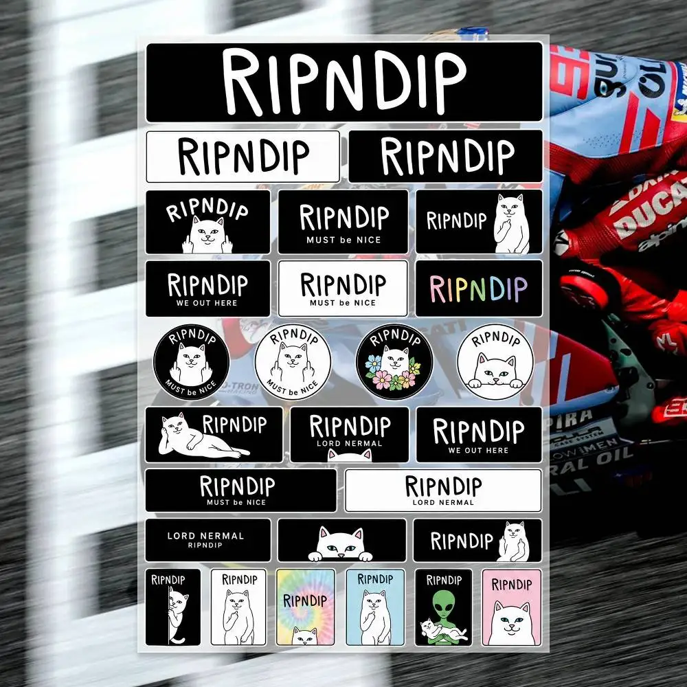Juego de Calcomanías R-ripndip, Calcomanías Impresas y Cortadas de Alta Calidad, Calcomanía para Motocicleta