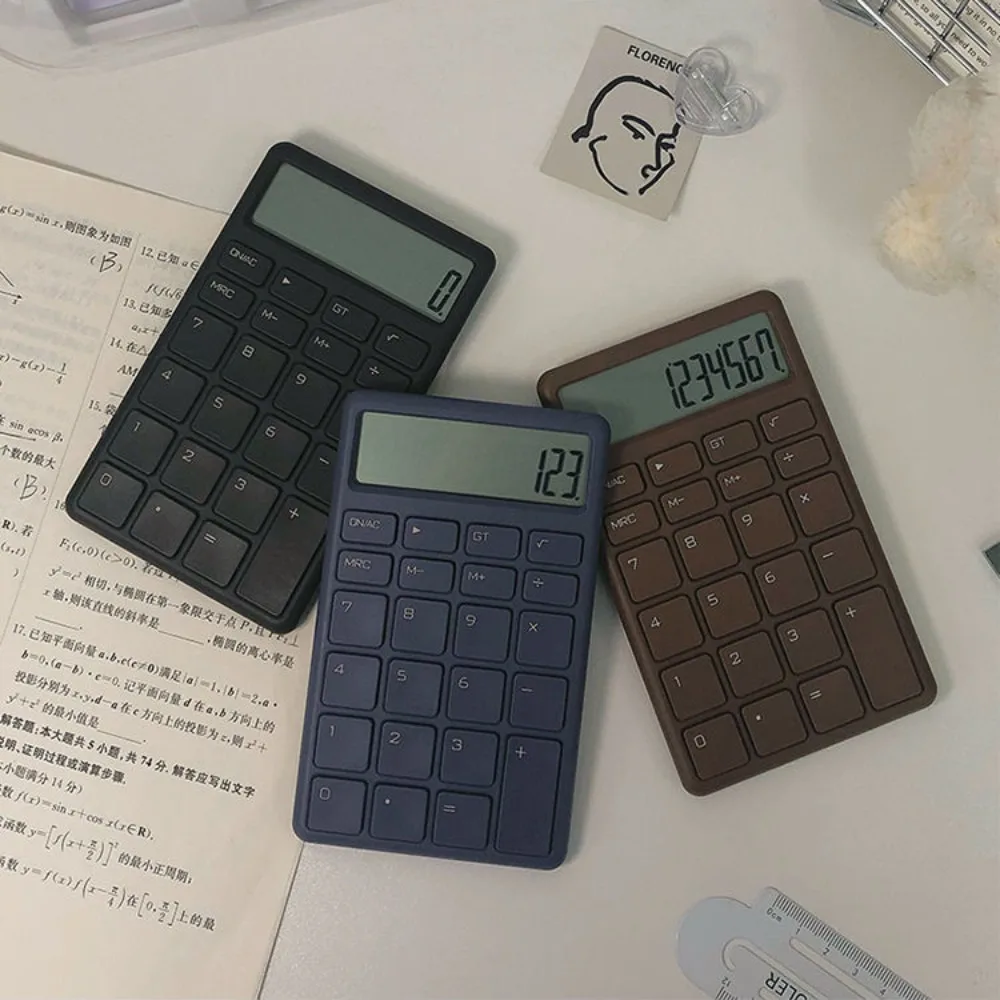 12 Digits Simple Financial Calculator Silence Chocolate Style Simple and Portable Calculator ABS Widescreen