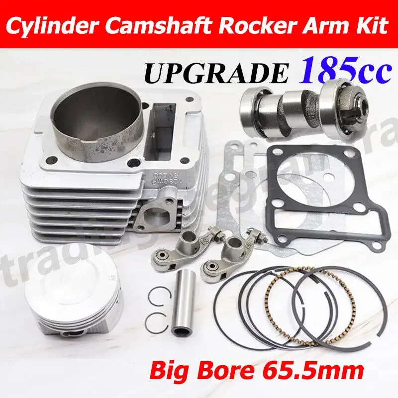 Kit de Cilindro y Árbol de Levas de Gran Calibre 65.5mm con Balancín de Rodillos para Motor Modificado Yamaha YBR125 YBR 125 XTZ125 YB125Z 185cc