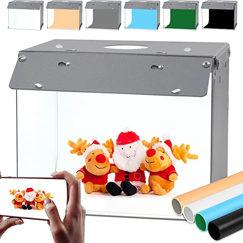 

SANOTO 30cm Fold Photo Light Box Photography Studio Softbox Desktop Shooting Tent Kit Foto Box 6 Colors Backdrop