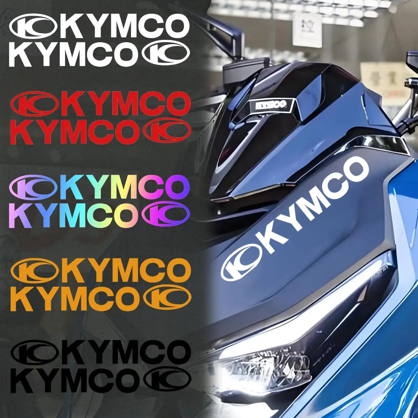 ل KYMCO دراجة نارية سكوتر الجسم الجانب التسمية شعار دراجة نارية الملحقات ملصق مائي شخصية الإبداعية مقاوم للماء تعكس ملصقات