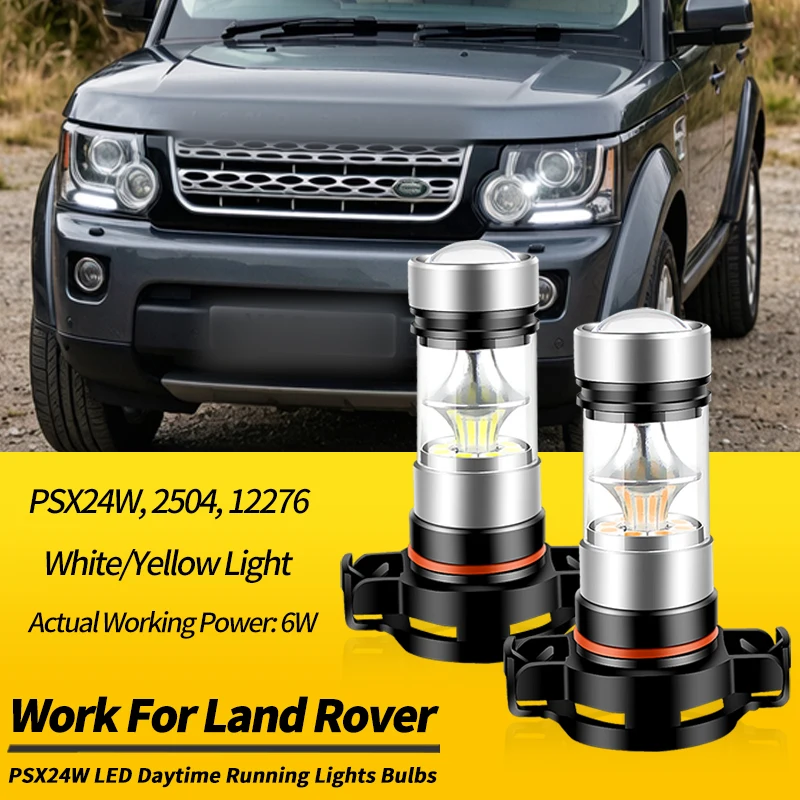 2PCS PSX24W LED Daying Running Lights Bulbs Canbus For Land Rover Discovery LR4 09- Range Rover Evoque 11- MK3 10- Sport 10-13