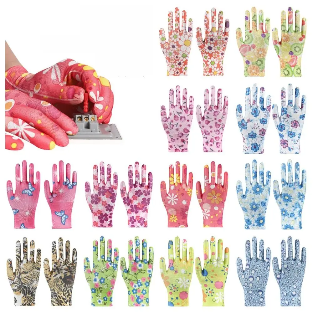 1Pair Thin Planting Labor Gloves Nylon Labor Protection Gardening Gloves Anti-Fouling Wear-Resistant Women Work Gloves Workplace