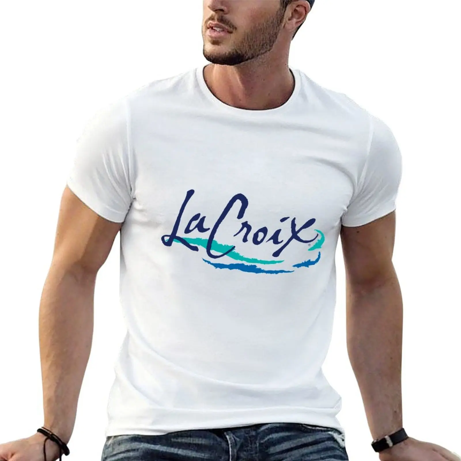 Para camisetas de lujo, camiseta para hombre La Croix, camiseta para hombre, camisetas gráficas de algodón, bebida para hombre