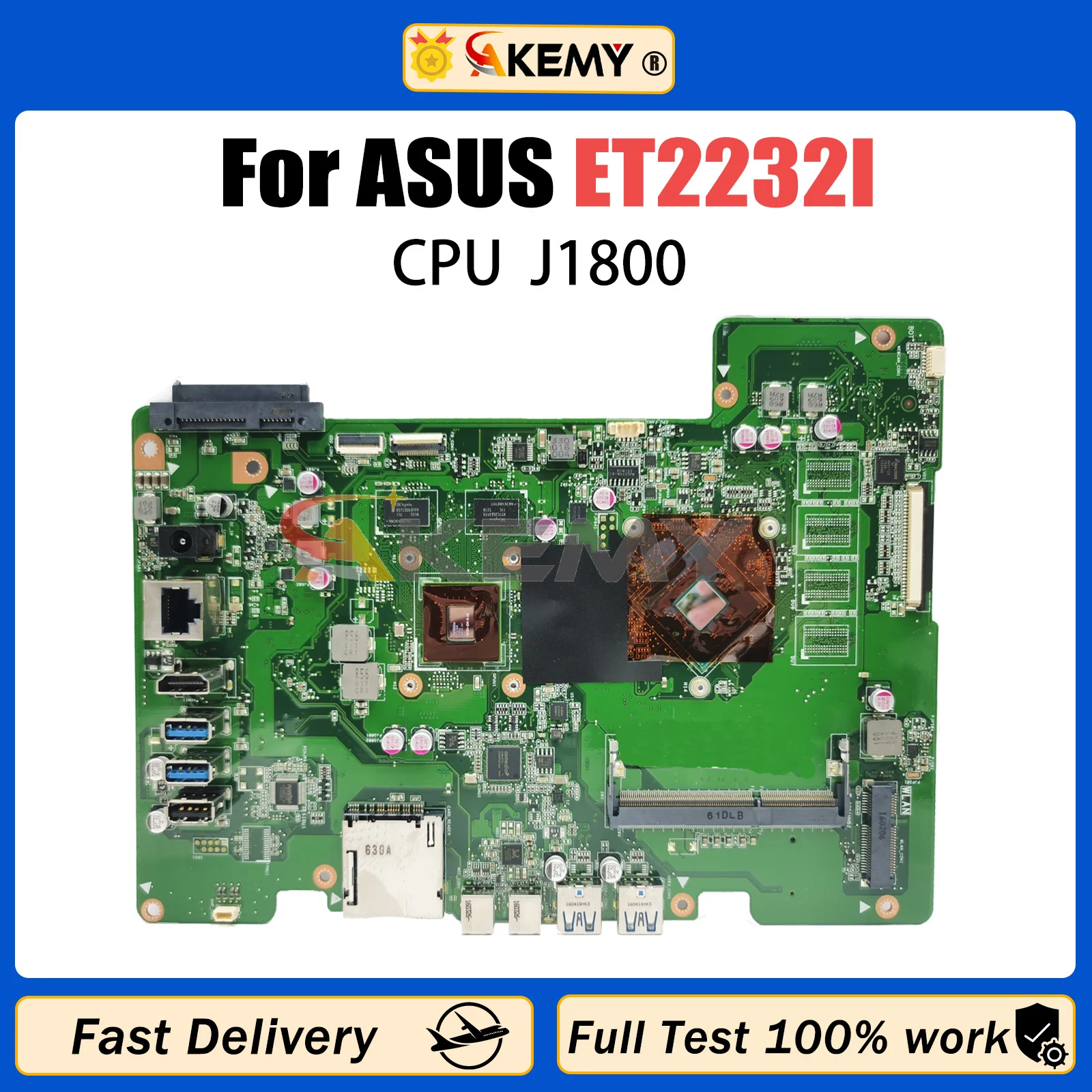 

AKEMY ET2232I Mainboard For Asus ET2232I Motherboard with J1800 CPU V1G DDR3 Fully Tested OK