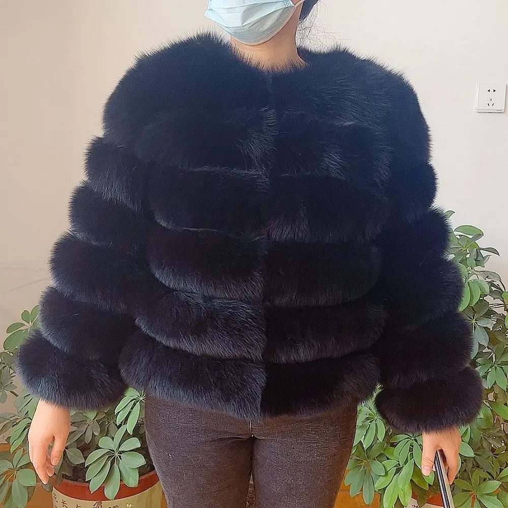 100% Natural Fur Jacket Real Fur Coat Winter Jacket Women Natural Fox Fur Luxury Fashion 50cm Short Jacket Wholesale Hot 2022