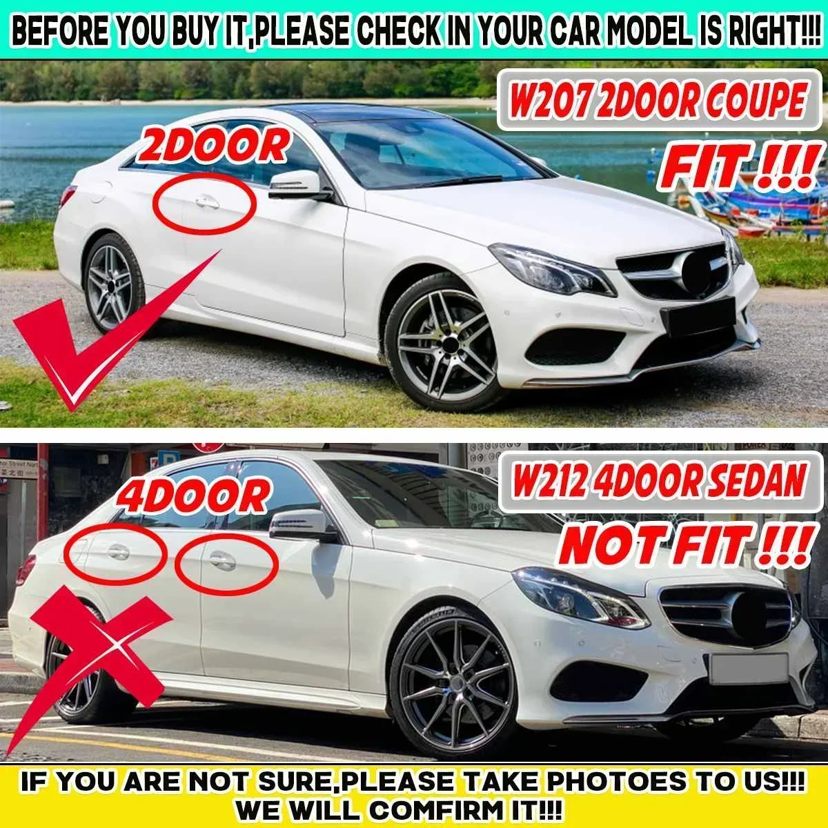 3pc Car Front Bumper Lip Spoiler Splitter Diffuser Lip For Mercedes For Benz W207 A207 C207 E-Class E320 E350 2014-2016 Body Kit