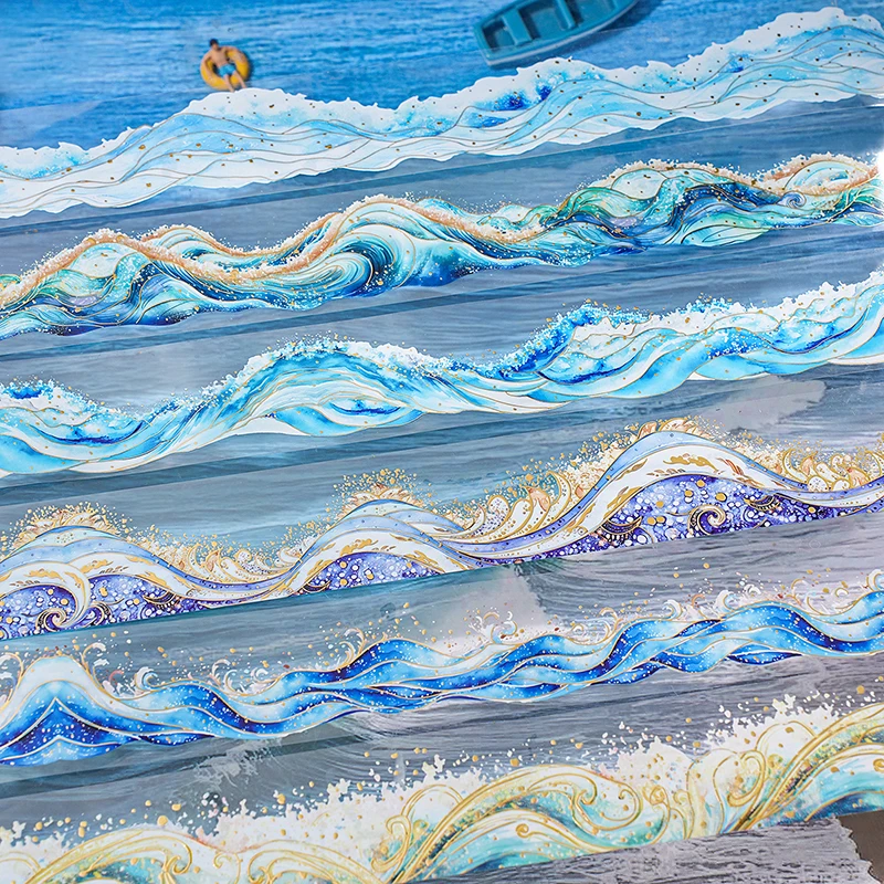 PET Hot Stamping Tape Wave Ripple Exquisite Hand Tent Landscape Tape Creative DIY Greeting Card Photo Frame Gift Decoration