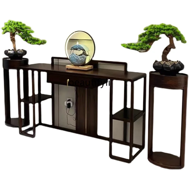 New Chinese Style Console Tables Solid Wood Console Wall a Long Narrow Table Hallway Curio Cabinet  Altar Incense Burner Table