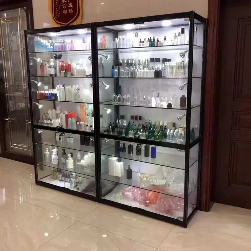 

Customize.Hongzhan Aluminium Sliding Door Jewelry Showcase Display Glass Vitrine Cabinets Cabinet Store Bag With Lights