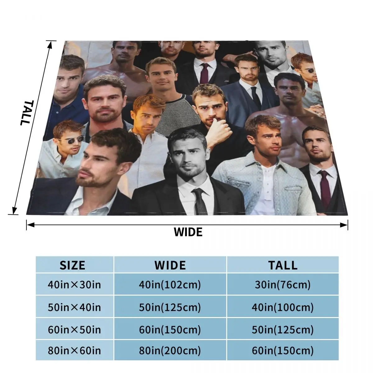 Theo James Photo Collage An Ultra-Soft Micro Fleece Blanket