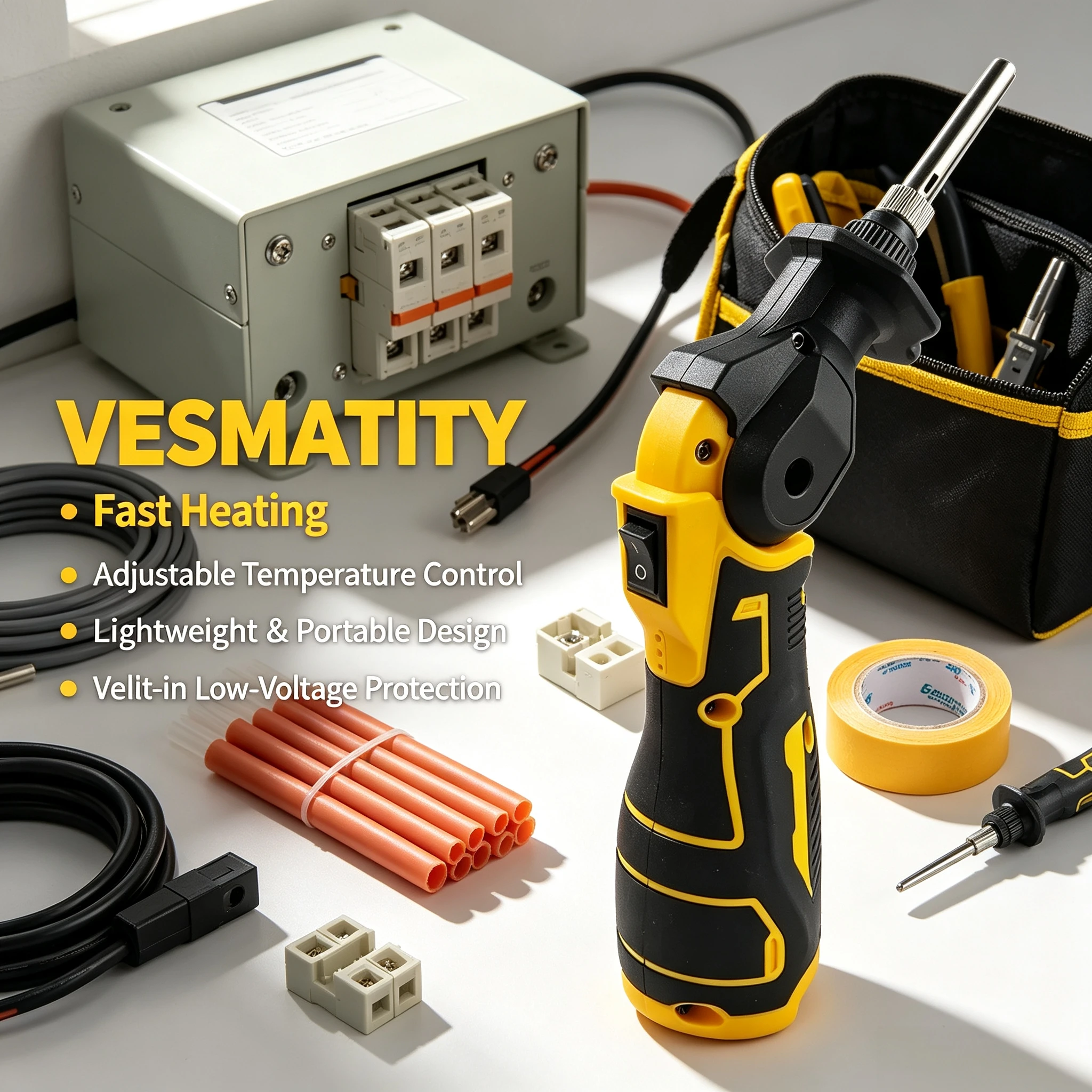 Vesmatity Adjustable Temp Soldering Iron 30W Cordless Fast Heating Welder for Dewalt 18V 20V Battery Pro Xtreme System