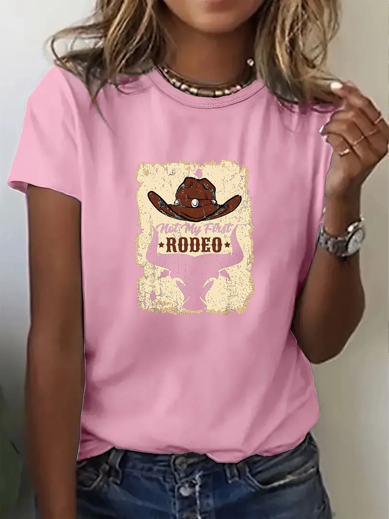 Not My First Rodeo ​Women T Shirt Summer Fashion Short Sleeved T-shirt Printed O-neck Casual T-shirt Women's Clothing