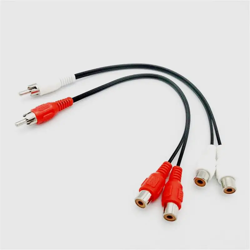 Y Splitter Audio Cable RCA Male to 2 Female Plug RCA Connector Adapters Wire Cord