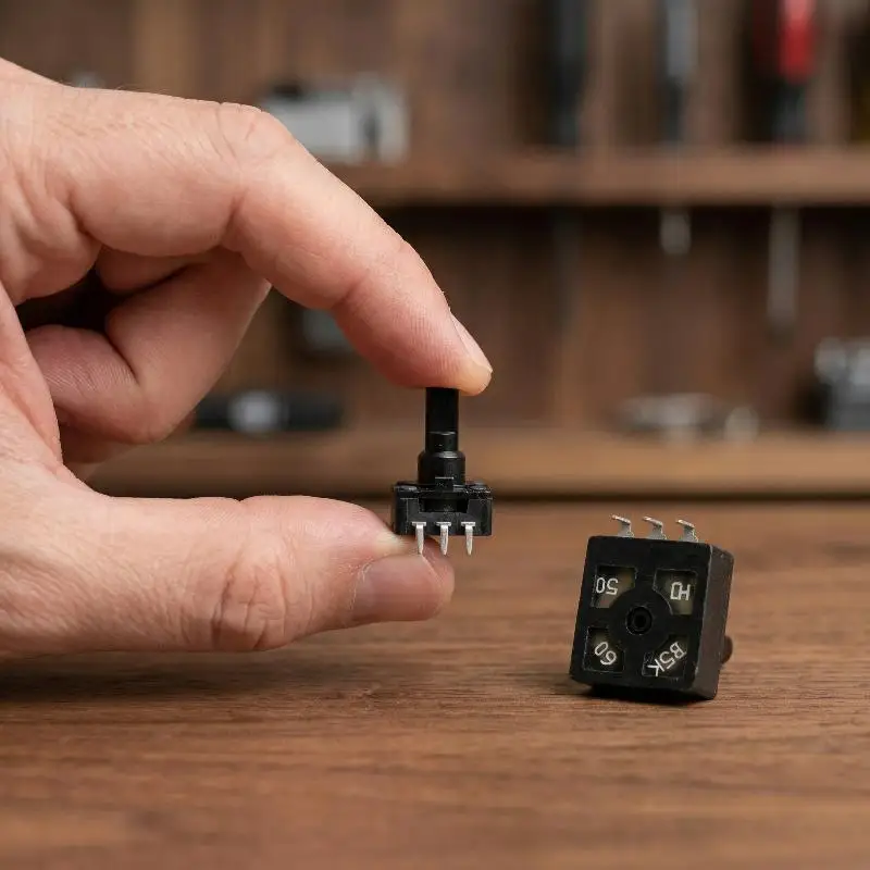 Precision B5K Potentiometer 3Pin 10mm Shaft Long Life 60 Degree for Robotics Motor Speed and Light Control