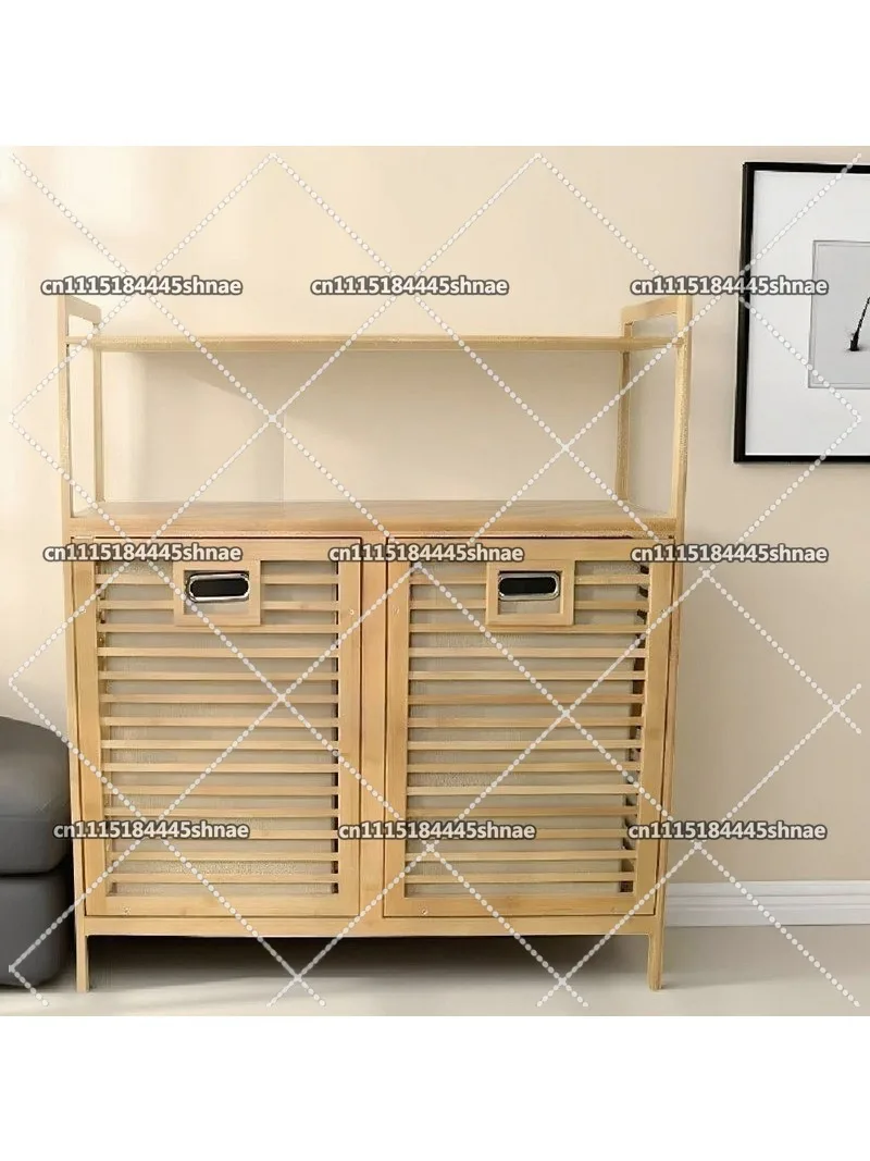 Minimalist Floor Storage Cabinet Multi-Layer Clothing Organizer Bamboo Laundry Basket for Bedroom Classification Home Organizer