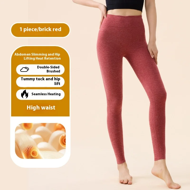 M-5XL النساء طماق الحرارية 7A مضاد للجراثيم الكشمير الحرير الشتاء عالية الخصر مطاطا جوارب طويلة بناطيل تدفئة #2