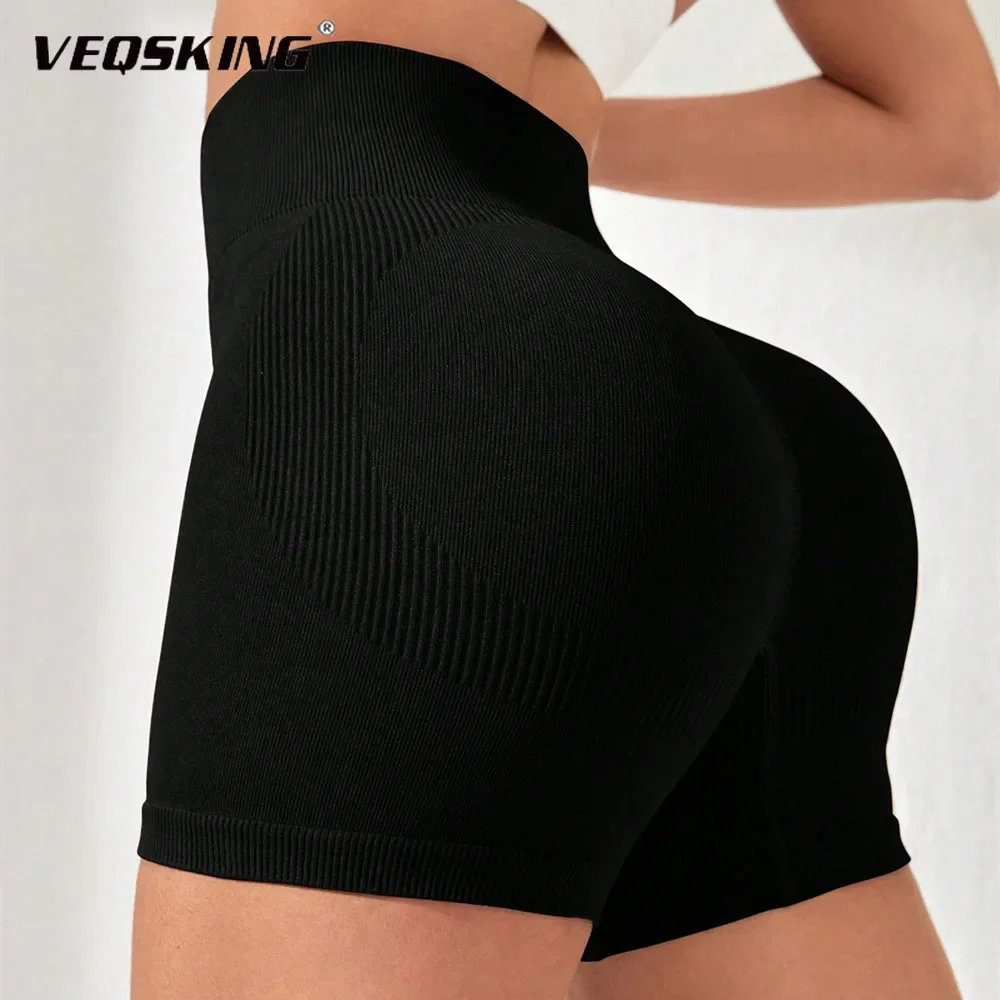 

Seamless Ribbed High Waisted Yoga Shorts: Abdominal Control and Hip Lifting, Perfect for Training, Fitness, Outdoor Activities