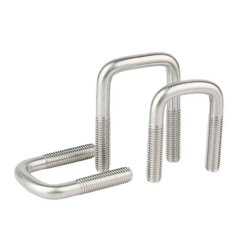1/2Pcs M6 M8 M10 304 Stainless Steel Square Clamp U Bolt Right Angle U Screw U-Clamp U-Shaped Screw Fixing Clamp Bolt