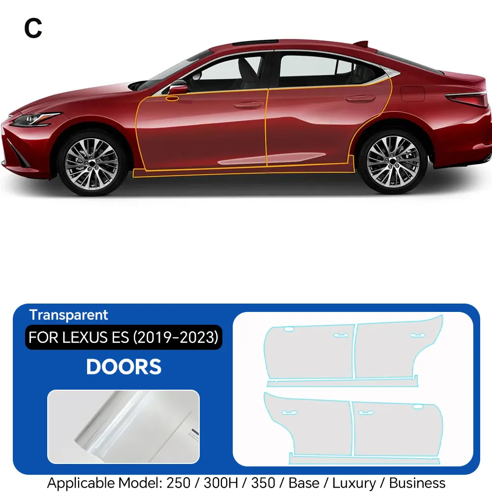 

For Lexus ES 250 300H 350 2019-2023 TPU Paint Protection Film Self-Healing Clear Bra Pre-cut PPF Car Body Anti-Scratch Resistant