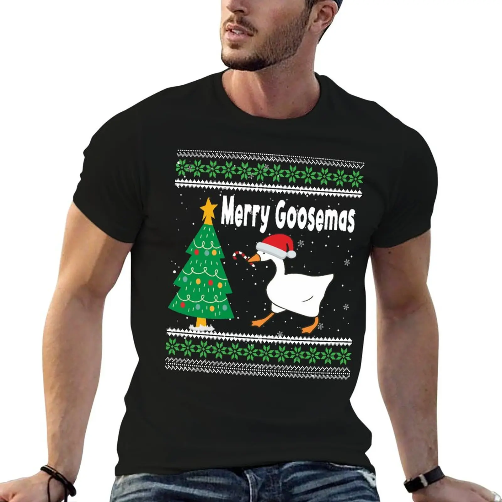 

Merry Goosemas Ugly Christmas T-Shirt t shirt for man 100 percent cotton essential t shirt t shirt man plain T-Shirt