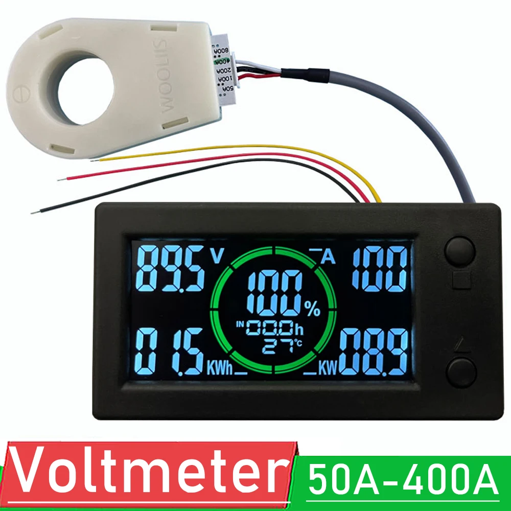 Battery Monitor DC 5-120V 100A 200A 400A Lifepo4 lead-acid Li-ion lithium capacity power display 12V 24V 36V 48V 60V 72V METER