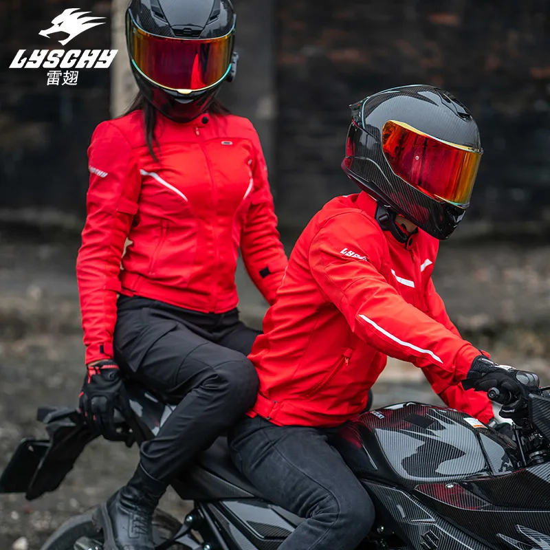 

LYSCHY Motorcycle Jacket Summer Mesh Breathable Reflective Motorbike Jacket Women CE2 Level Motocross Jacket Riding Clothing