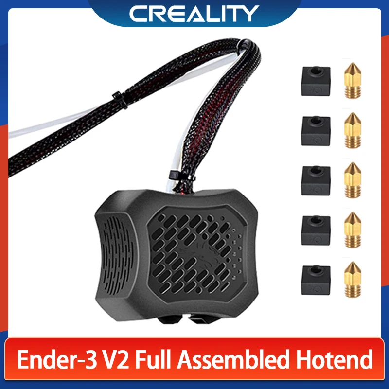 

Комплект для сборки экструдера Creality, комплект для горячего отдыха с соплом 0,4 мм, алюминиевый нагревательный блок 100K Ом, термистор 24 В для Creality Ender 3 V2