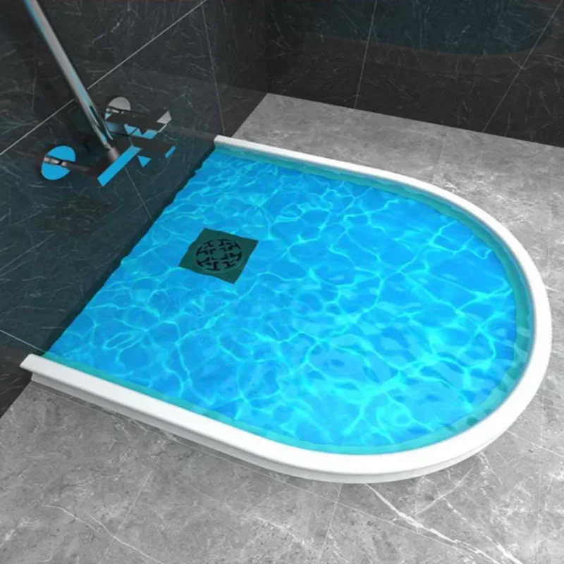 Shower Water Barrier Silicone Bendable Water Retaining Strip for Bathroom Door Threshold Washing Machine Shower Dam Barrier