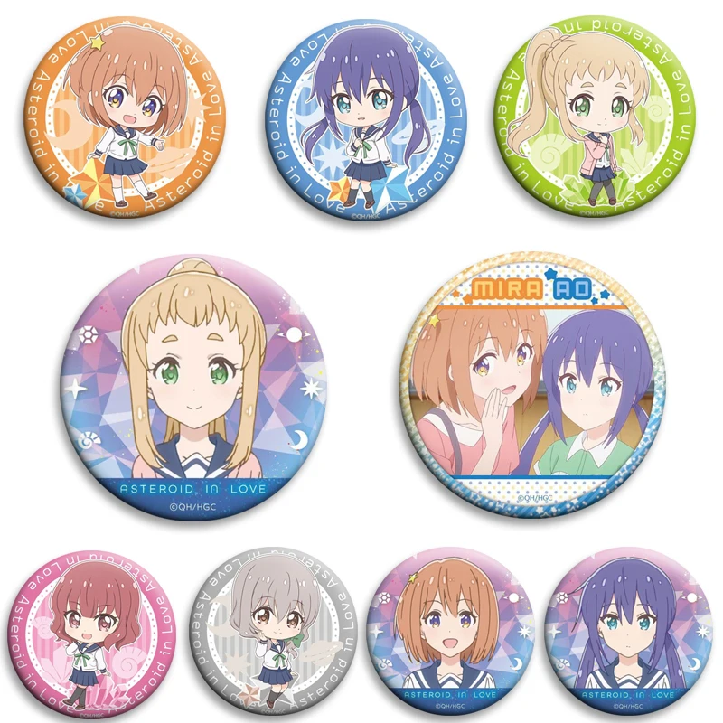 

32/44/50/58mm Anime Asteroid in Love Badge Soft Button Pins Tinplate Brooches for Clothing Backpack Decoration Souvenir Gifts