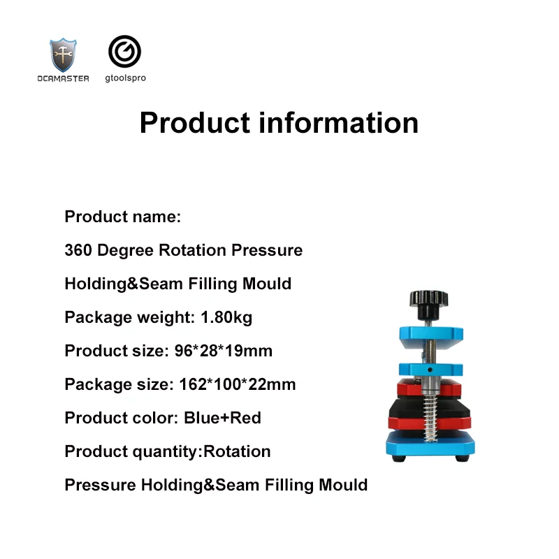 Gtoolspro/Ocamaster GO-015 Obrotowa forma do trzymania ciśnienia i napełniania szwów do stałego mocowania ekranu LCD telefonu komórkowego