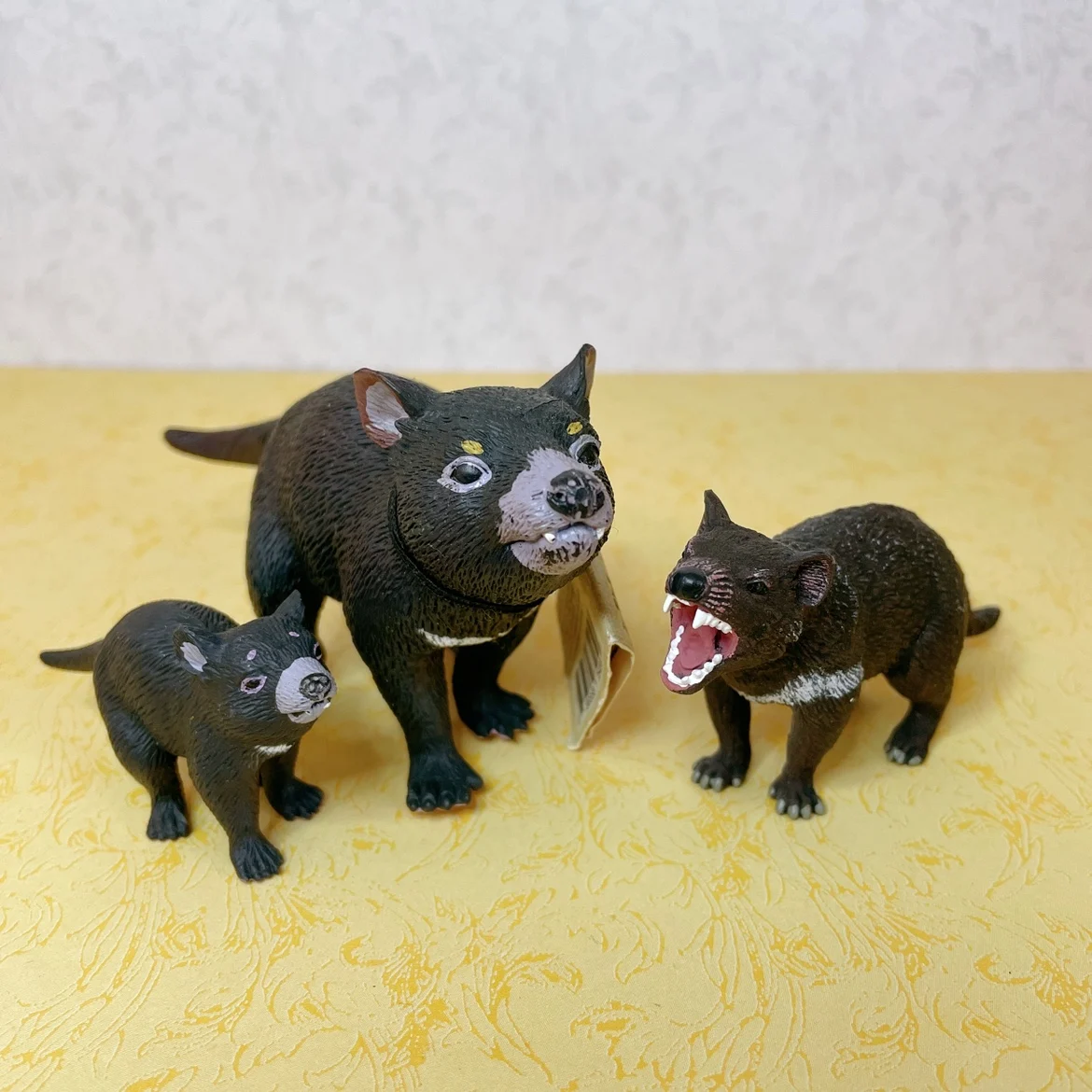 pvc figure Simulated Australian animal model children's cognitive early education toys little devil Tasmanian  3pcs/set