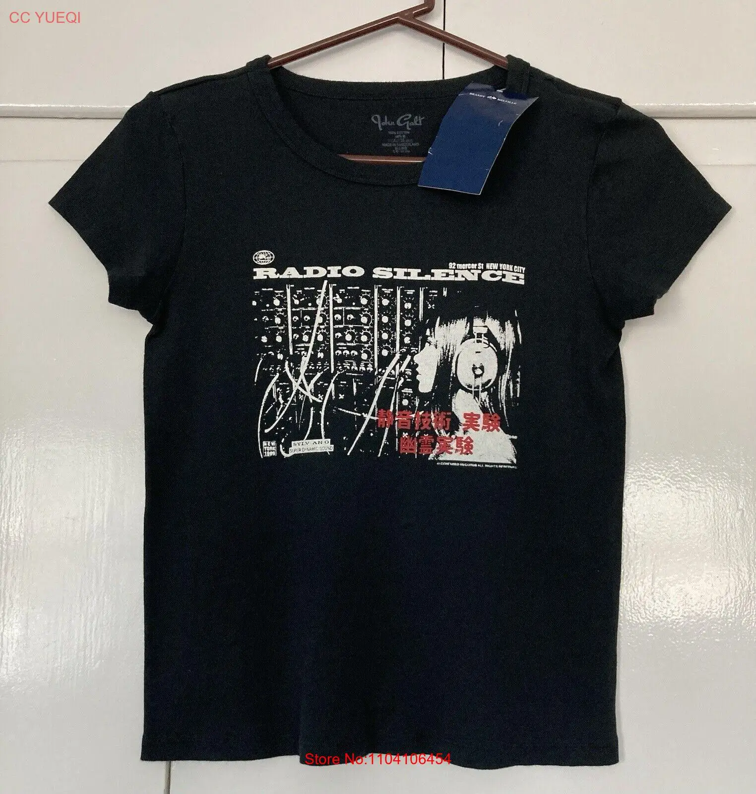 Camiseta de lujo MELVILLE JOHN GALT RADIO SILENCE para mujer última novedad YORK JAPANESE NWT