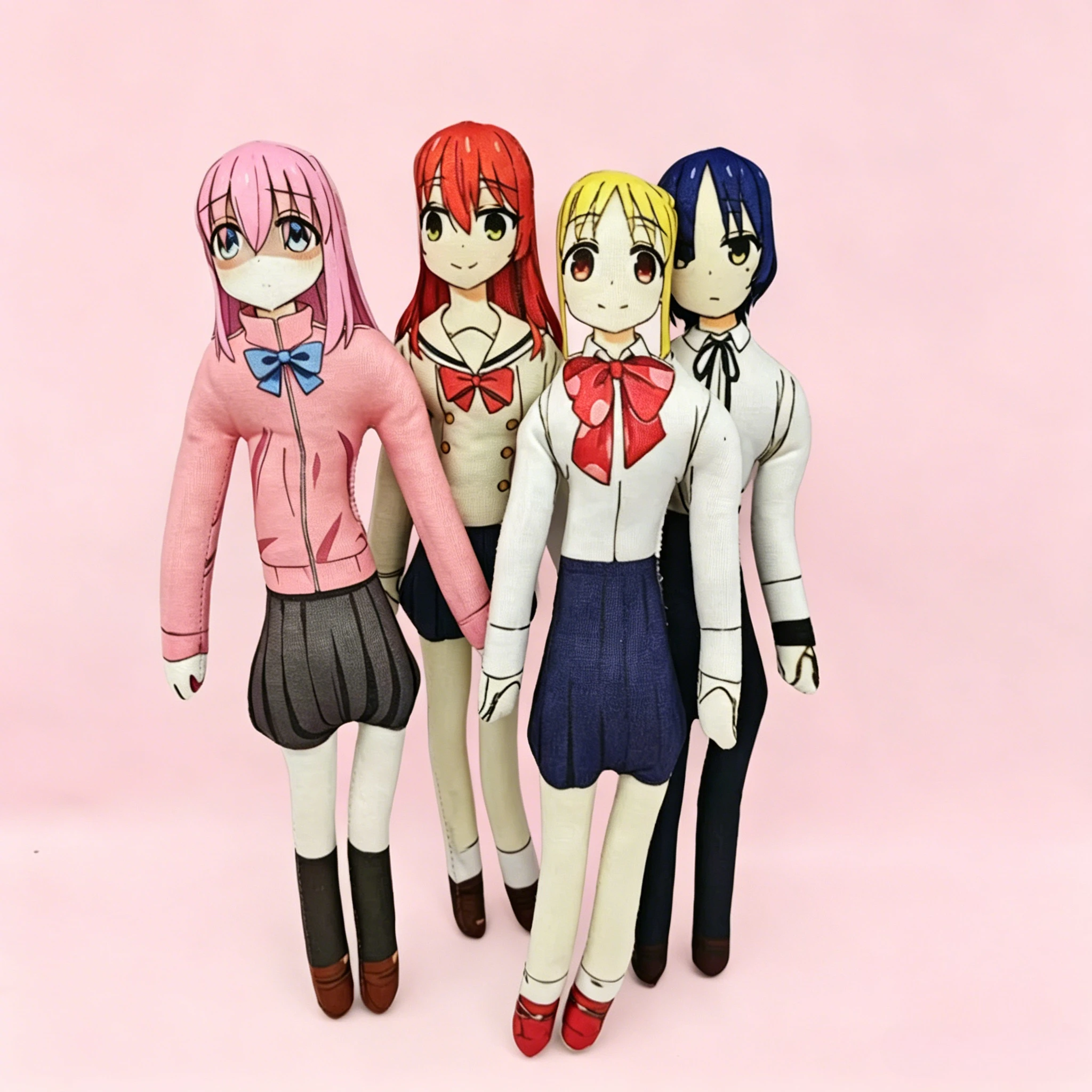 

28CM Bocchi the Rock! Nijika Ijichi Ryo Yamada Abstract Plush Doll With Built-in Wire Frame Poseable No White Edges