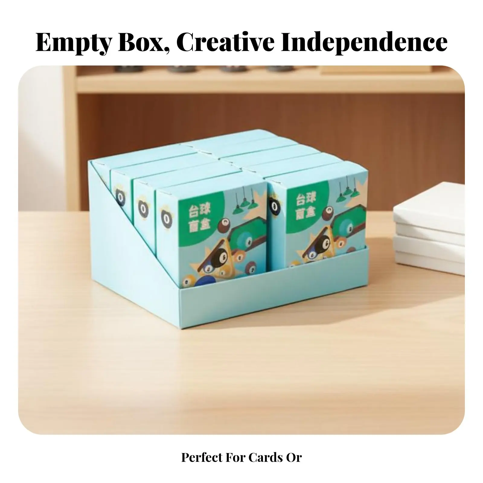 

Упаковка для слепых коробок, картонная коробка, конструкция с выдвижным язычком, кремовый картон, пустая упаковка для бильярдных принадлежностей