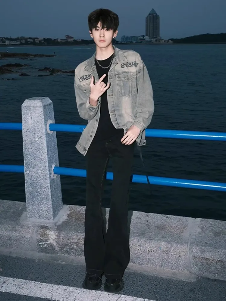 

Cleanfit повседневные мужские джинсы American High Street Vibe прямые брюки Bla Sa с ножом молодежные модные износостойкие