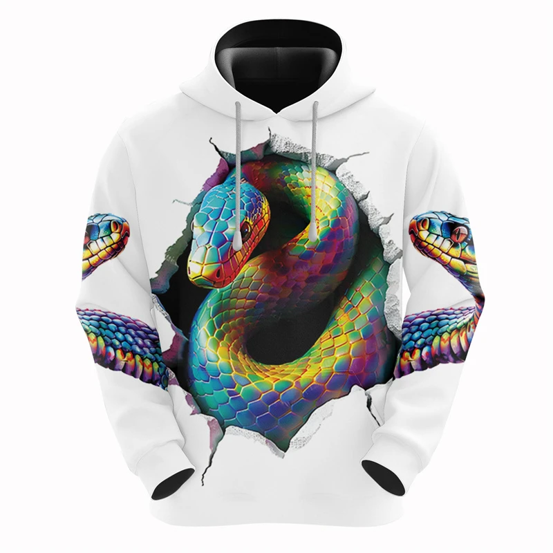 

3D Printed Fashion Cool Pullover Hoodies For Men Snake Animal Graphic Sweatshirts Casual Loose Tops Hoody Unisex Tracksuit Hoody