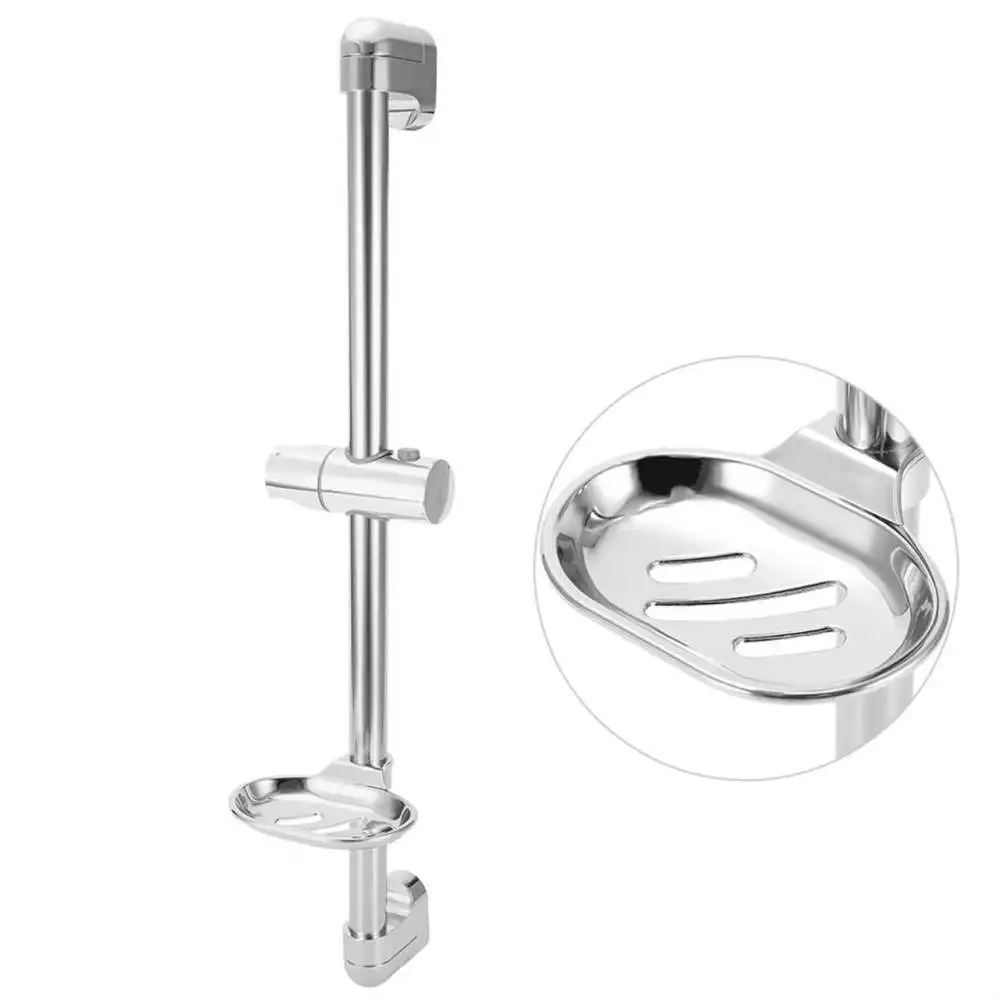 Stainless Steel Shower Head Rail Slide Bar Adjustable Bathroom Holder Kit Convenient Rainfall Bath Accessory Simple Style