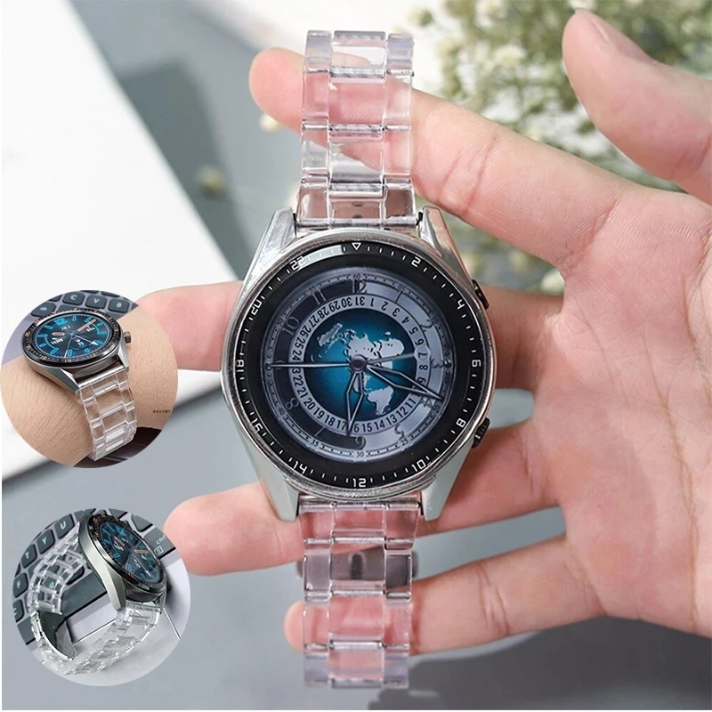 20 22mm Transparent Glacier Silicone Strap For Samsung Galaxy Watch 42 46mm For Gear Sport For Huawei Watch 2 For Amazfit Pace