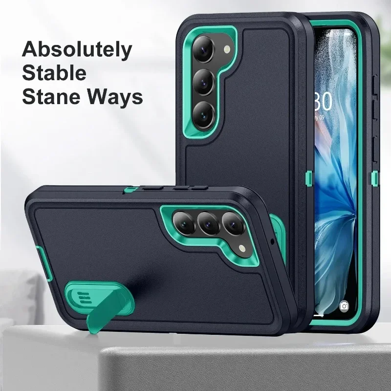 Dual Layer Anti-Slip Heavy Armor Phone Case for Samsung Galaxy S24 S23 S22 Plus Ultra A15 A54 A14 A13 A53 A03S Shockproof Cover