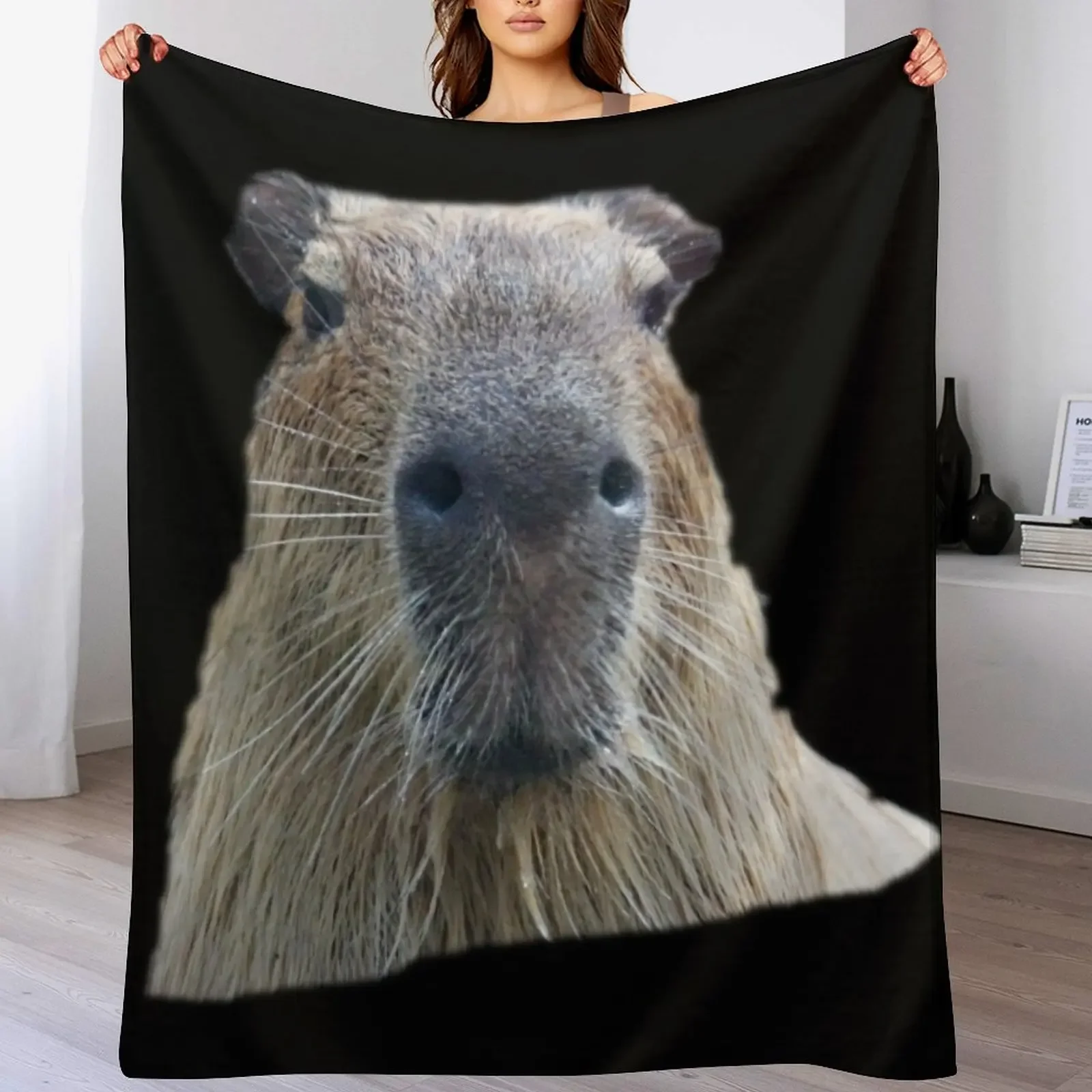 The Capybara Granddad Throw Blanket Travel Size Cozy Blanket for Plane Train