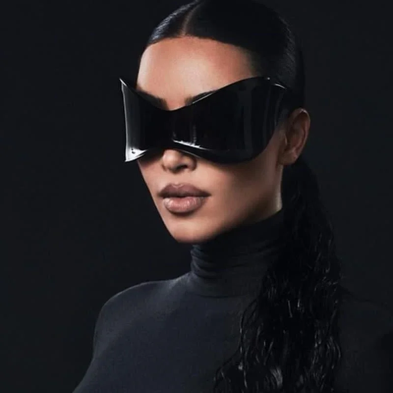 كبيرة الحجم للخروج في الهواء الطلق للرجال والنساء ، ظلال سوداء ، ظلال مرآة ، أنثى ، قطعة واحدة ، نظارات شمسية جديدة ،