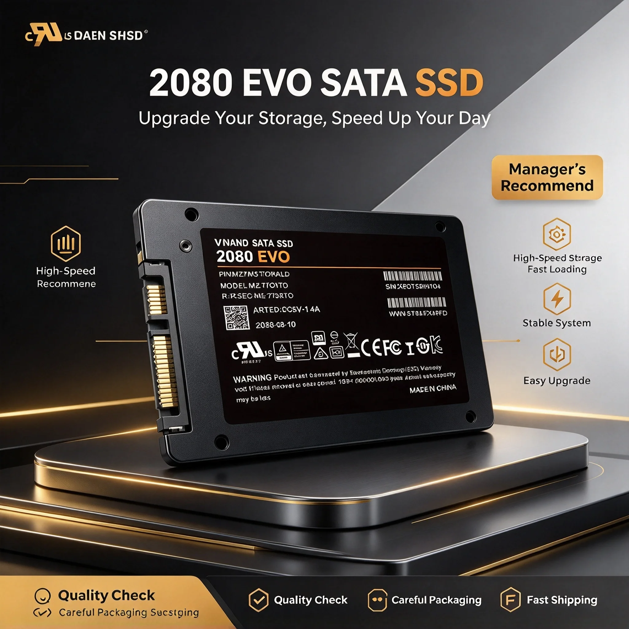 2080 EVO MLC Solid State Drive SSD 500GB 1TB 2TB 4TB SATA III 2.5 Inch Internal Hard Disk for Desktop Laptop PC Game File Save S