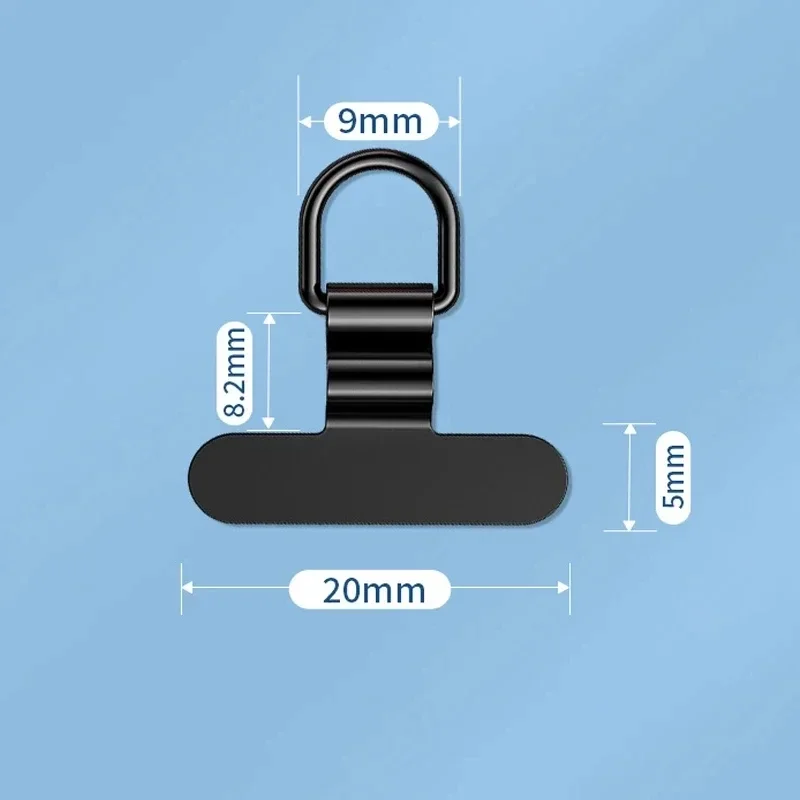 Mini Ultra-thin Stainless Steel Mobile Phone Lanyard Patch Pad Silent Hole Clip Charging Port Gasket Lanyard Tab Card for iPhone view 6