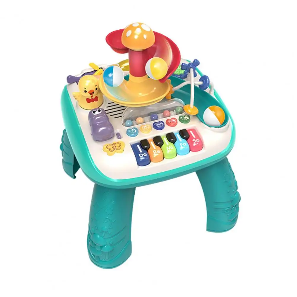 Toddler Activity Table Educational Baby Activity Table with Piano Ball Slide Musical Instruments for Toddlers Standing for 1-3